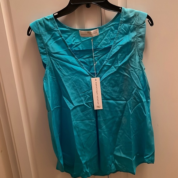 Amanda Uprichard Sleeveless Silk Top Large NWT - Picture 1 of 5